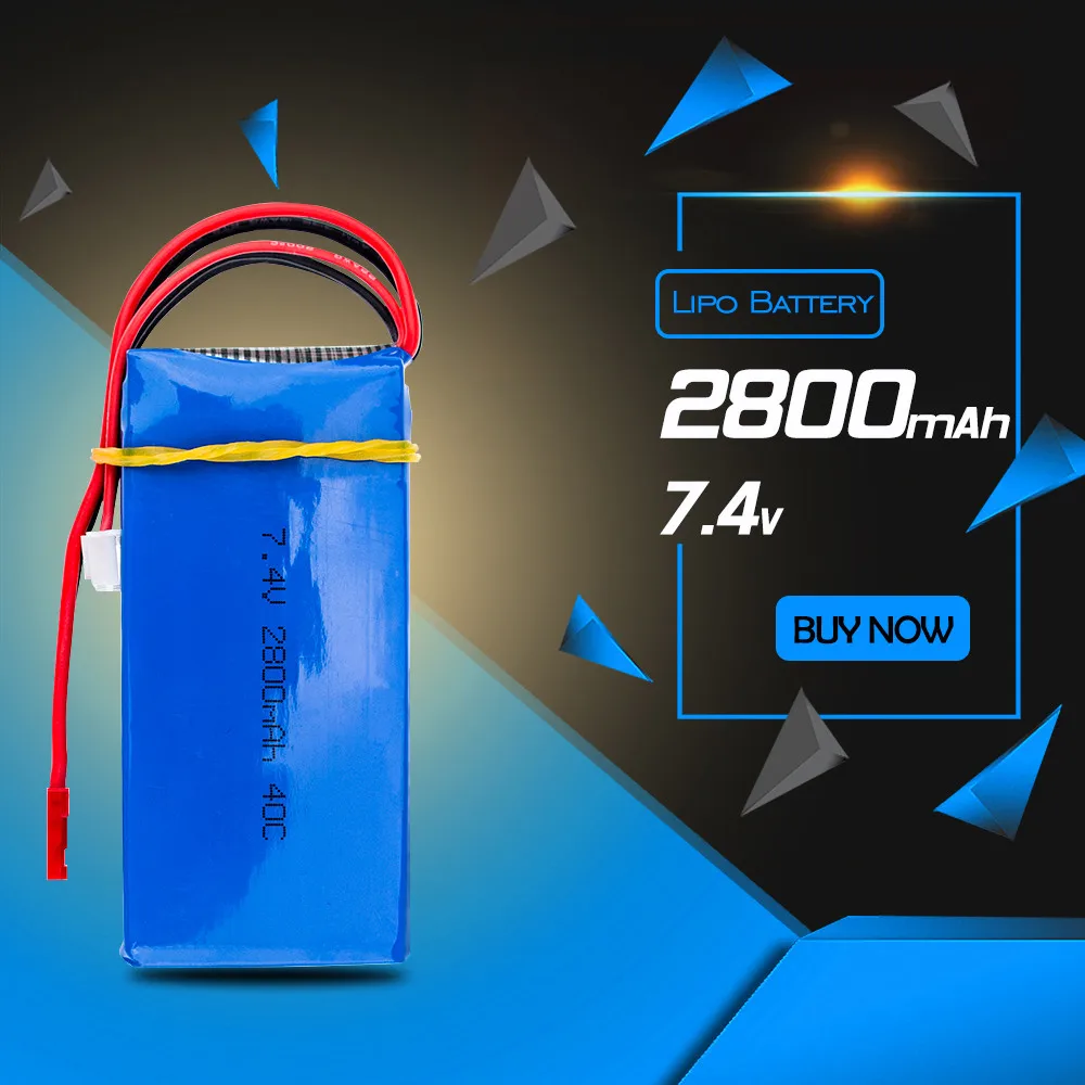 1 шт. Lipo аккумулятор 7 4 В 2800 мАч 2s для WLToys V262 V333 V323 V666 RC вертолет Quadcopter drone|lipo battery
