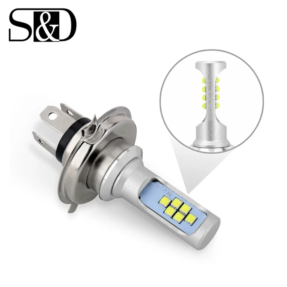 

H4 H6 LED Motorcycle Headlight BA20D P15D LED Bulbs Canbus Fog Lights DRL Lamp 12SMD 1200LM Hi/low Scooter Moto Headlamp 6000k