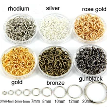 LOULEUR 200 шт./лот розового цвета: золотистый, серебристый цвет открыт соединительные кольца 3/4/5/6/7/8/10 мм Разделение кольца Разъемы для ювелирных изделий, украшения своими руками