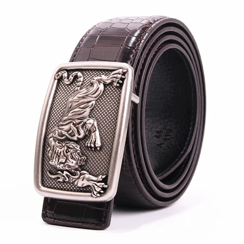 

Luxury tiger Buckle Brand Designer Crocodile Belts Men High Quality Women Punk Genuine Real Leather Male Strap for Jeans