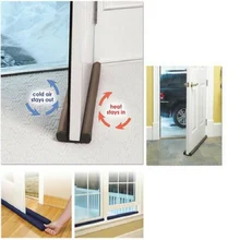  Useful Tools Coffee Color Twin Door Draft Dodger Guard Stopper Energy Save Doorstop Protector Doorstop Room Damage Safe For Kids 
