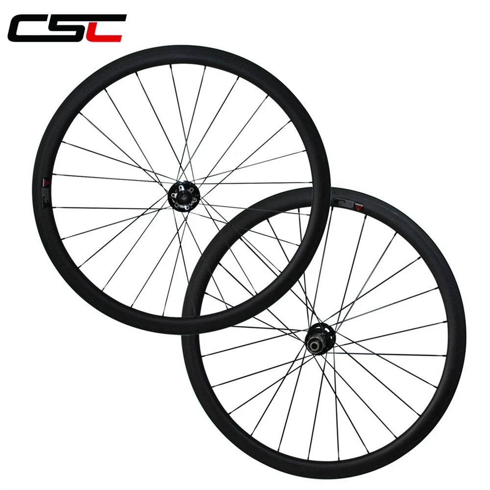 Top CSC 700C full carbon cyclocross wheels deep 38mm width 23 tubular 6 Bolt Disc Brake bicycle wheelset (D791SB/D792SB hub) sapim 3