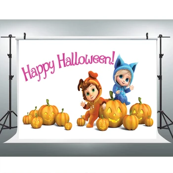 

Halloween Background Backdrops for Photography Orange Pumpkins Cartoon Photography Backdrop for Kids Baby Shower Halloween Prop