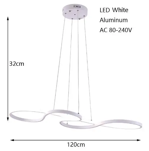 Современный Алюминиевый Кулон Арт Деко огни окрашенный свет светодиодный 220 V лампа для спальни гостиной ресторан отель кабинет - Цвет корпуса: White H32cm