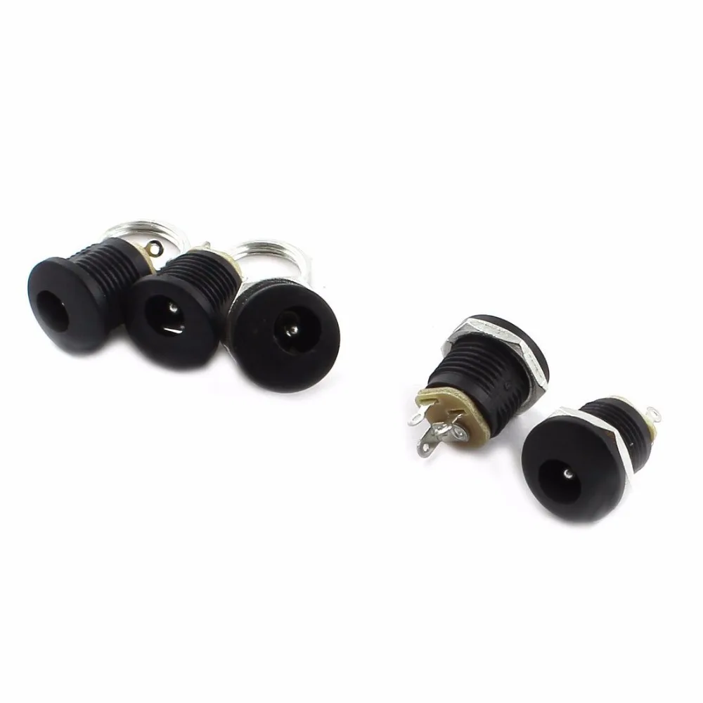 20pcs 180 Degree 5.5mm 2.1mm DC Power jack 3 Pin socket PCB Panel Connector mounting adapter | Обустройство дома