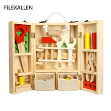 Wooden Simulation Tools Kits Toy Children Early Educational Toys Childhood Portable Toolbox Pretend Play Tool Toys