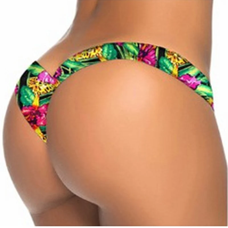 

print bodysuit Bikini Bottom female swimsuit Thong Micro Mini brief swimwear women sexy Brazilian swim Briefs bathing suit
