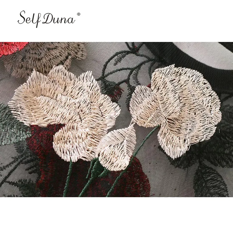 Self Duna 2019 летняя сексуальная прозрачная блузка Блузки с цветочной вышивкой