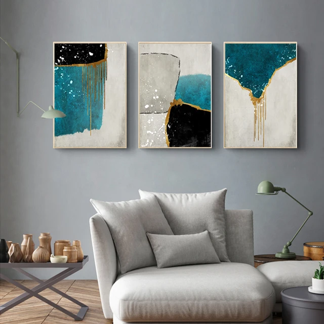 Large Abstract Canvas Painting Golden Years Prints 1
