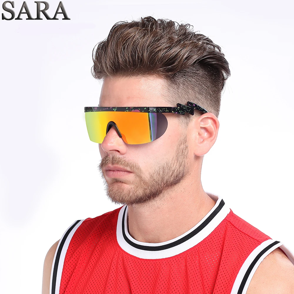 Sunglasses Men Vintage Sport Goggles Italy Design Coating Mirror For SARA Sunglasses Shades gafas de sol UV Protection SA3596 CE