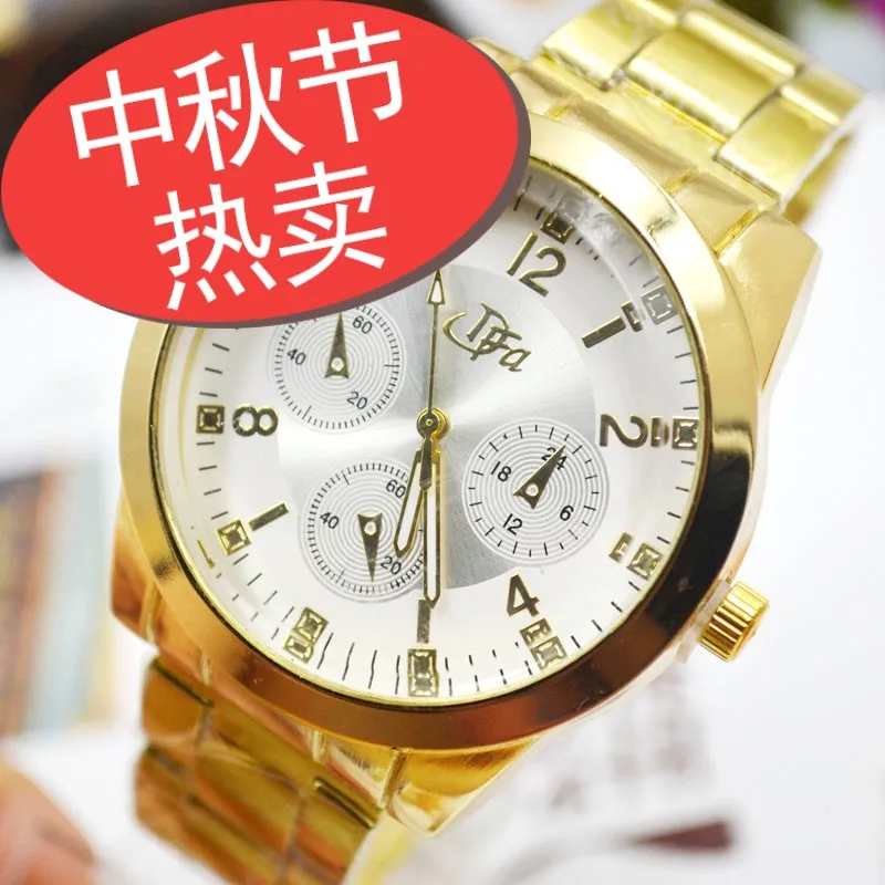 

Fashion Atmosphere Personality Korean Wave Leisure Large Dial, Man Watch Steel Belt Table Gold Watch Strap Quartz Watch 3