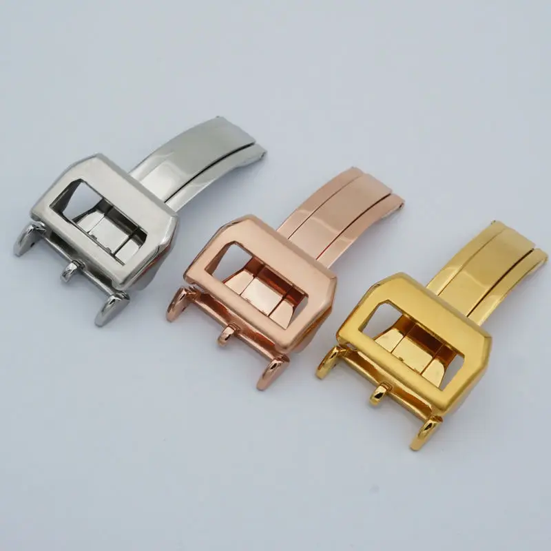 

MAIKES Good Quality Stainless Steel Folding Clasp 18mm Big Pilot Watch band Strap Butterfly Buckle Case For IWC