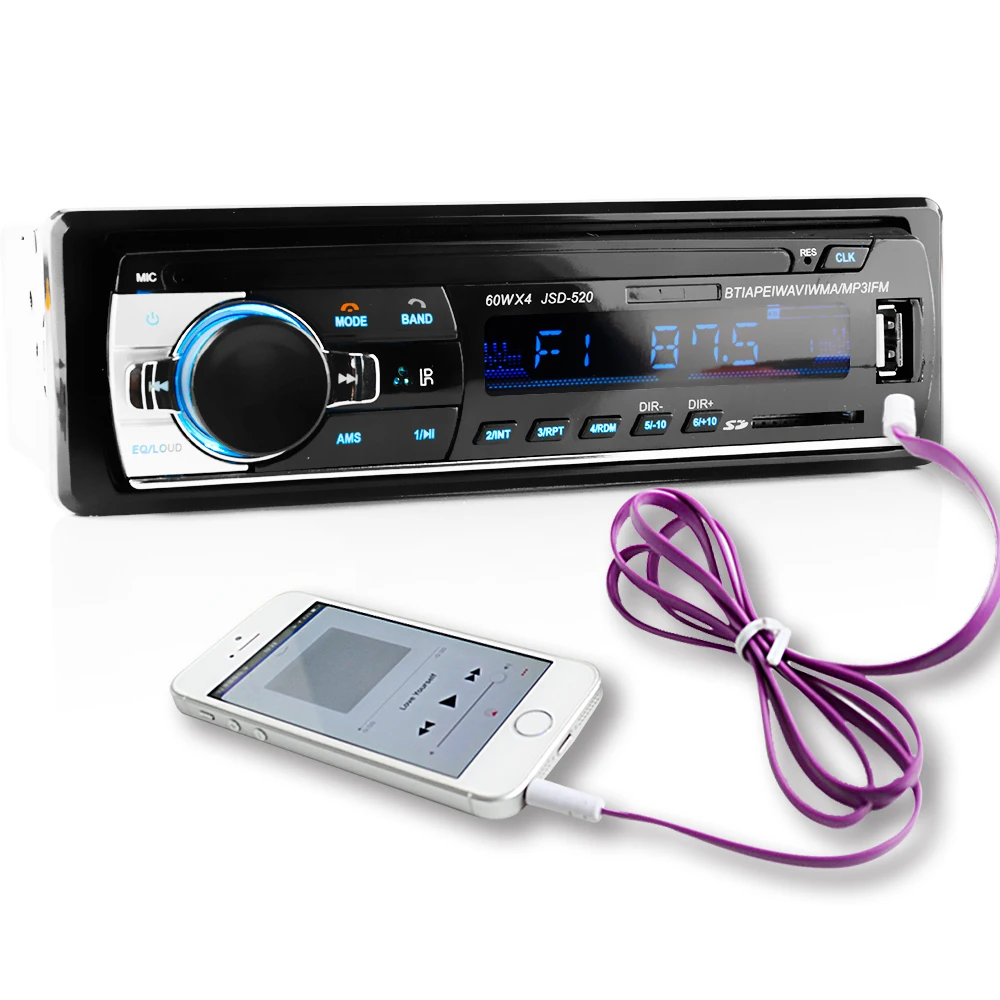 Viecar MP3 плеер FM Радио стерео аудио Музыка USB SD цифровой Bluetooth с в тире слот AUX вход