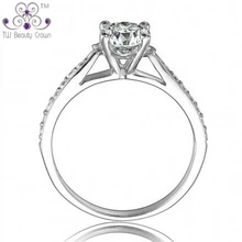 Anillos de casamiento de plata esterlina 925 real de alta calidad con micro incrustaciones de diamantes de imitación de zirconia cúbica para regalar a las mujeres en el día de San Valentín