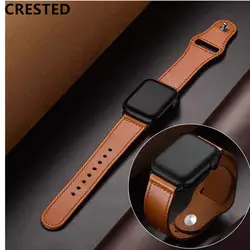 Хохлатый кожаный ремешок для apple watch band ремешок apple watch 4 3 42 мм/38 мм correa iwatch band 44 мм/40 мм pulseira браслет