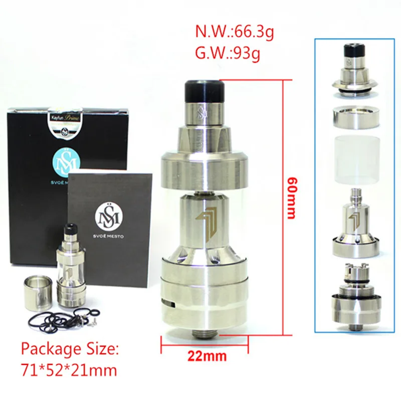 

10pcs/lots Kayfun Prime TANK Style MTL 2.0ml and 4.5ml RTA Airflow Control Rebuildable Dripper Tank 316 Stainless Steel Atomizer
