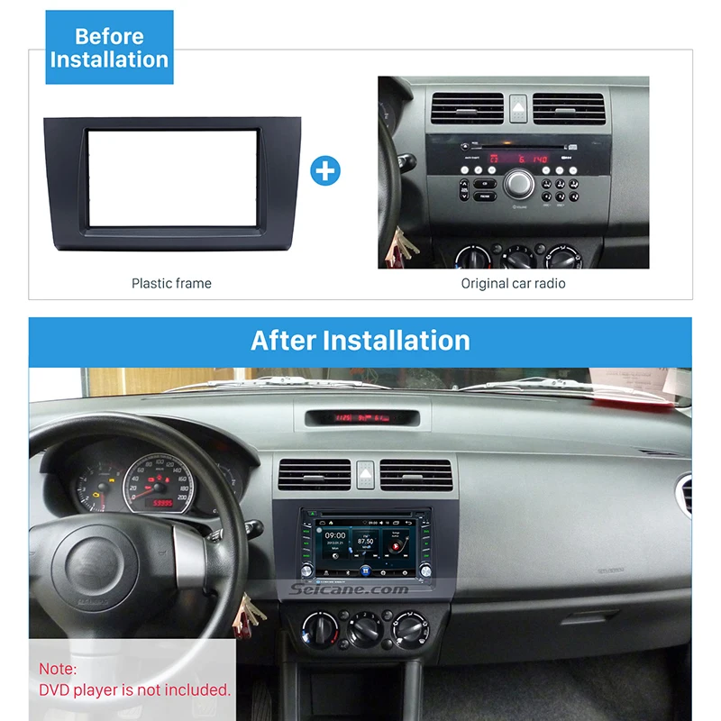 Seicane 2Din автомобильный аудио фасции крышка комплект для 2004 2005 2006 2007 2009 Suzuki Swift