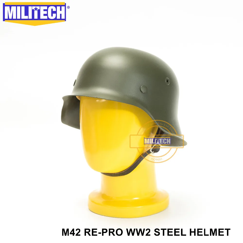 MILITECH OD WW2 немецкий M42 Стальной шлем WW II M42 Repro немецкий шлем мотоциклетный защитный шлем 2 мировая война коллекционный шлем