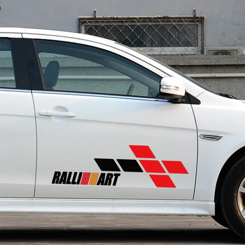 1 пара RALLIART дверные наклейки Наклейка для автомобиля Стайлинг Mitsubishi ASX Lancer Outlander