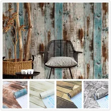 Виниловые самоклеющиеся обои под дерево в рулонах под камень, водостойкая мебельная пленка, наклейка на стену, кухонный шкаф, украшение для дома