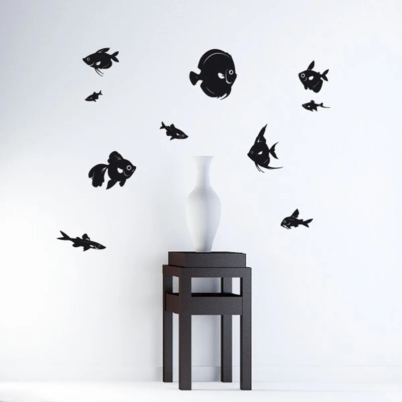 Vinyl Wall Decals Fish Bathroom Bathtub Wall stickers Home Decor Toilet