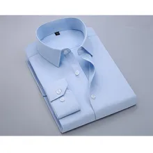 Мужская рубашка Весна и осень мужская деловая повседневная одежда рубашка мужская с длинным рукавом сплошной цвет тонкая модная Высококачественная рубашка