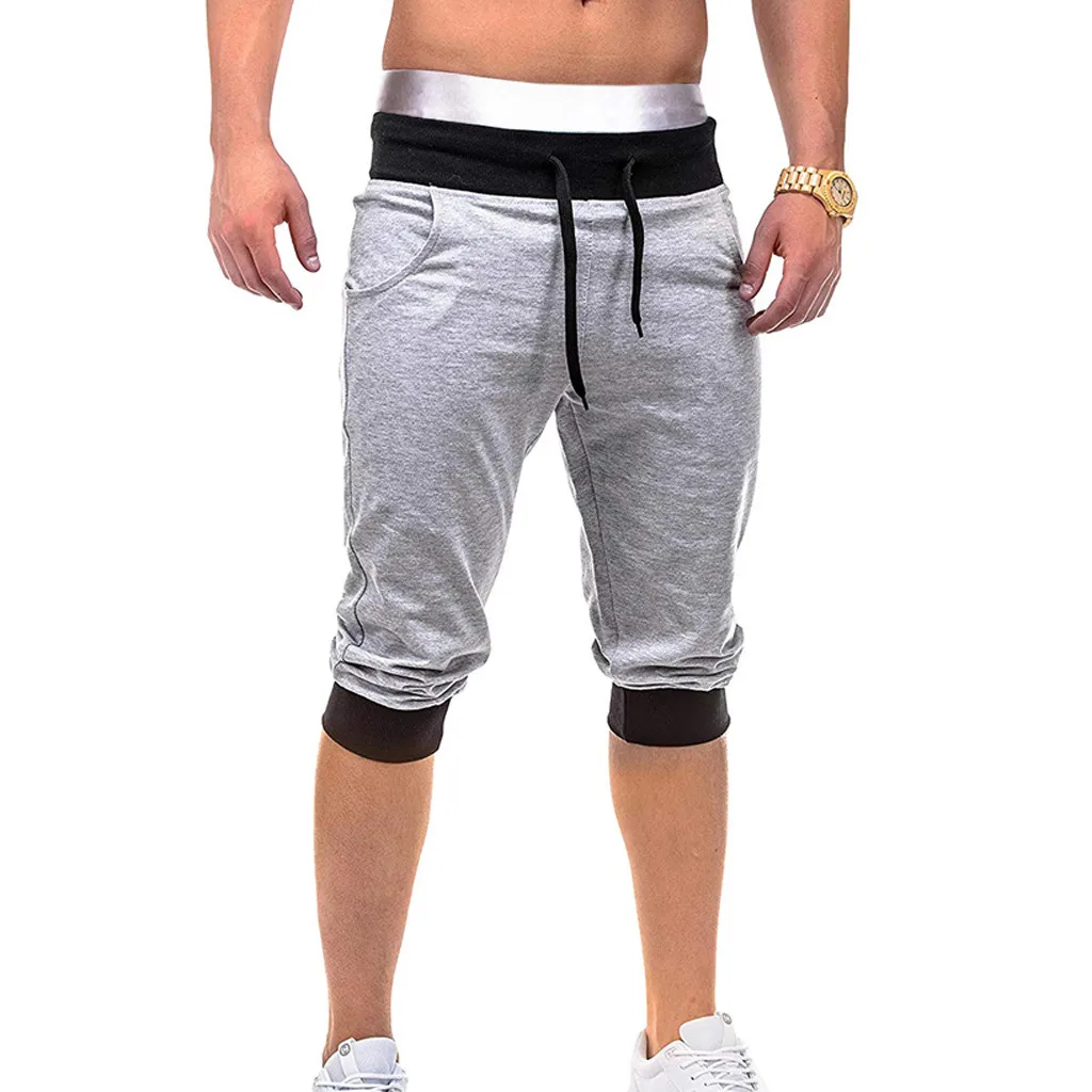 Новинка, мужские летние повседневные эластичные удобные спортивные однотонные мешковатые с карманами, короткие штаны, Ropa de hombre comoda