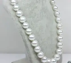 Классический 10-11 мм пресноводных белый круглый жемчужное ожерелье 18 "серебро 925