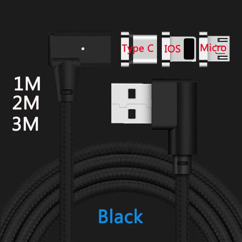 1 м/2 м/3 м 3IN1/Тип C/Micro USB/IOS разъёмы Магнитный кабель для iPhone 8 7 6 5 микро Тип usb C быстрой зарядки кабель для samsung htc LG