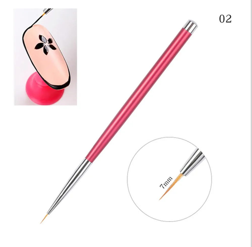 3 шт./компл. розовый для дизайна ногтей линии живопись ручка кисти профессиональный высокое качество УФ гель лак Советы 3D Дизайн Маникюр