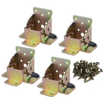 

4PCS Iron Furniture Legs Supports Extension Table Bed Feet Foldable Brackets Folding Supports Screws 75x60x55mm