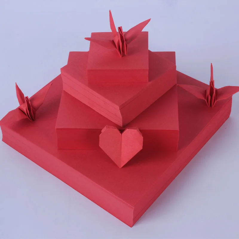 Темно-красное оригами красочное оригами Любовь Сердце квадратное оригами детская забавная бумага ручной работы