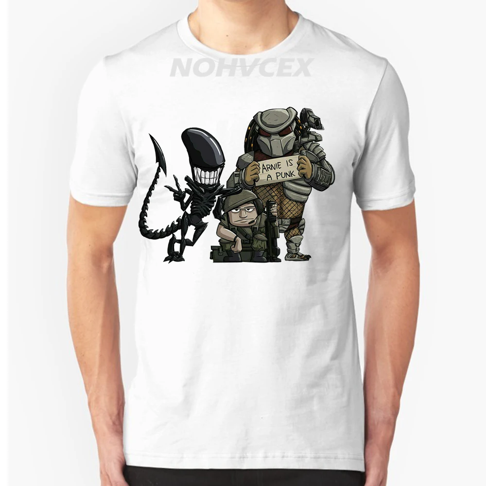 

New Funny T shirt Alien Evolution costume alien vs predator Men's Summer Top Cotton Design Shirt