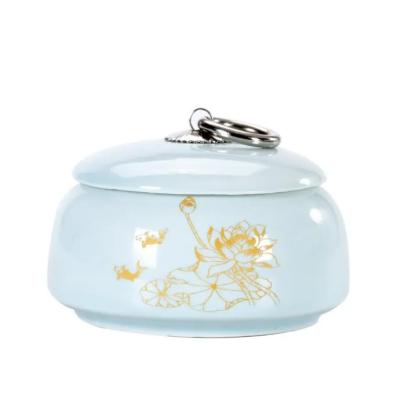 

Chinese Tea Caddies Vintage Floral Printed Ceramic Tea Box Caddies Home Tea Containers Storage Box Coffee Office Bar Hotel Can