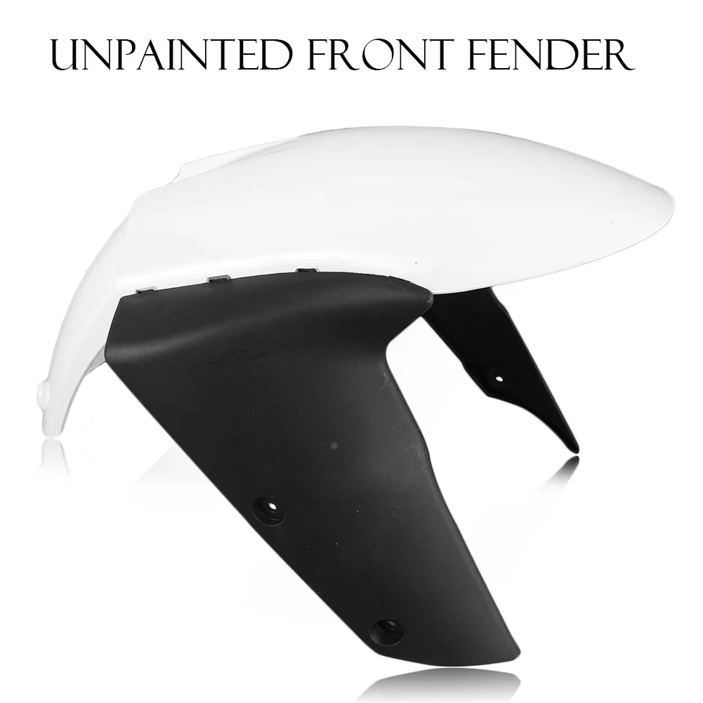 Unpainted White Front Wheel Fender Mudguard Splash Extension Extender Fairing Cover For Kawasaki Ninja ZX6R ZX-6R 2005 Body Kit