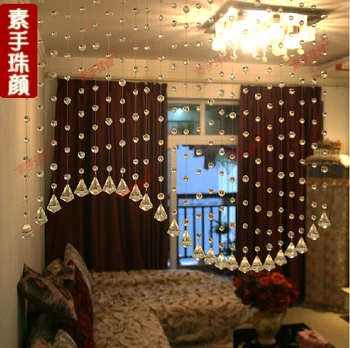 

crystal bead curtain 5 strings can be customized porch partition door curtain decorative glass beads curtains free shipping