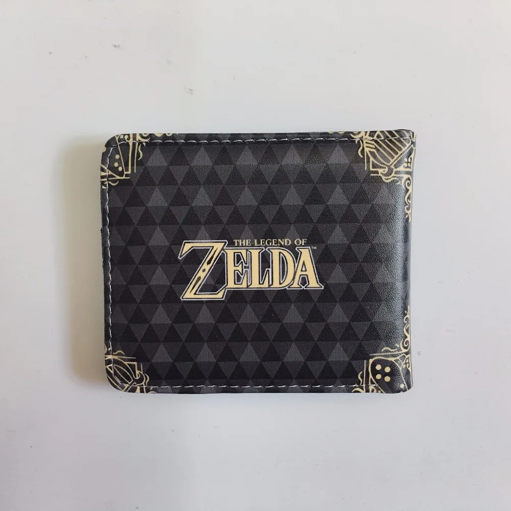 Легенда о Zelda Кнопка Кошелек монет Короткие Двойные PU кожаная сумка держатель для