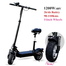 Электрический Скутер имеет сиденье 11 дюймовые шины 1200 Вт 48 В Adultes использовать 18Ah/26Ah