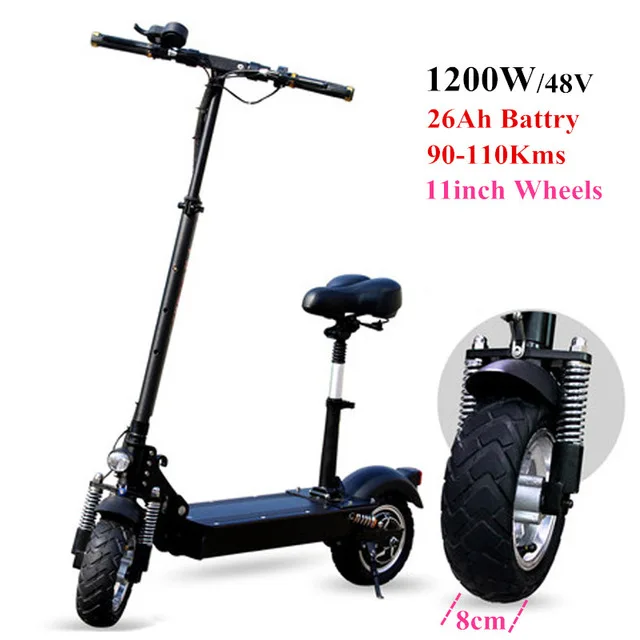 Sale electric scooter have a seat 11 inch tire 1200w 48V Adultes use 18Ah/26Ah 0