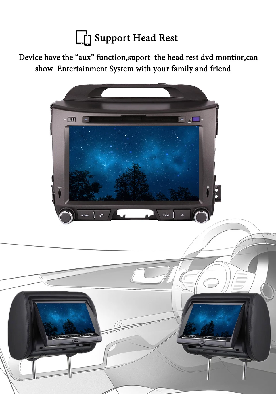 Sale Android 9.0 octa core 4GB RAM car dvd player for KIA Sportage 2011 2012 2013 2014 screen head units tape recorder radio with gps 12