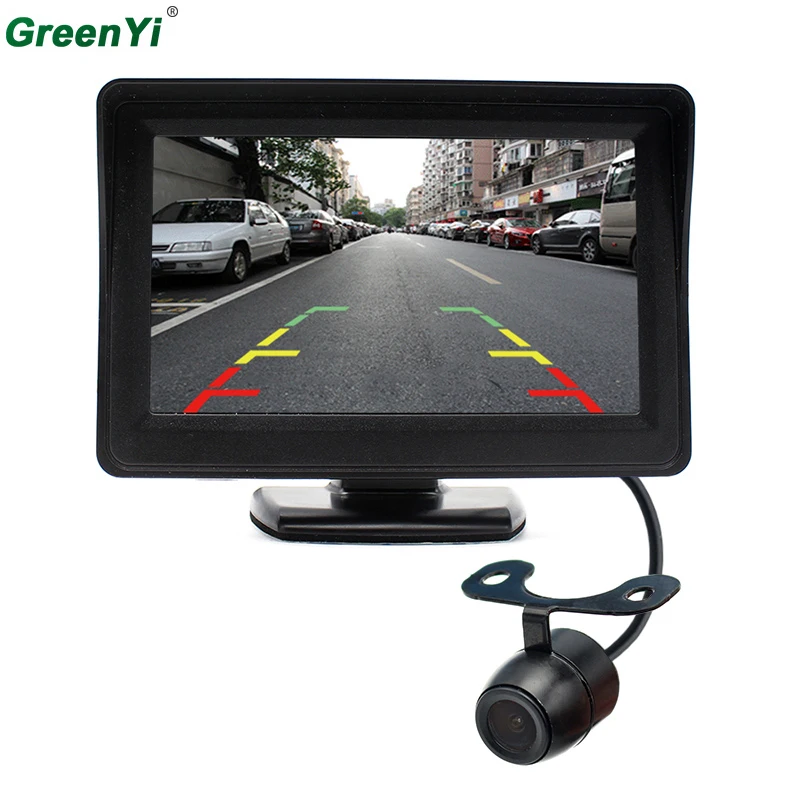 2 in 1 Car Parking Assistance System 4 3 inch Rear View Mirror Monitor Parking Car