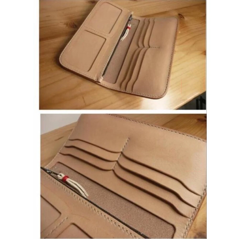 Special Price leather craft template multi pocket double photo position wallet die cutting knife mould hand punch tool set deri el aletleri