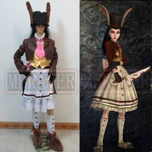 Alice Madness Returns; платье для костюмированной вечеринки с изображением счастливого кролика; костюм для косплея