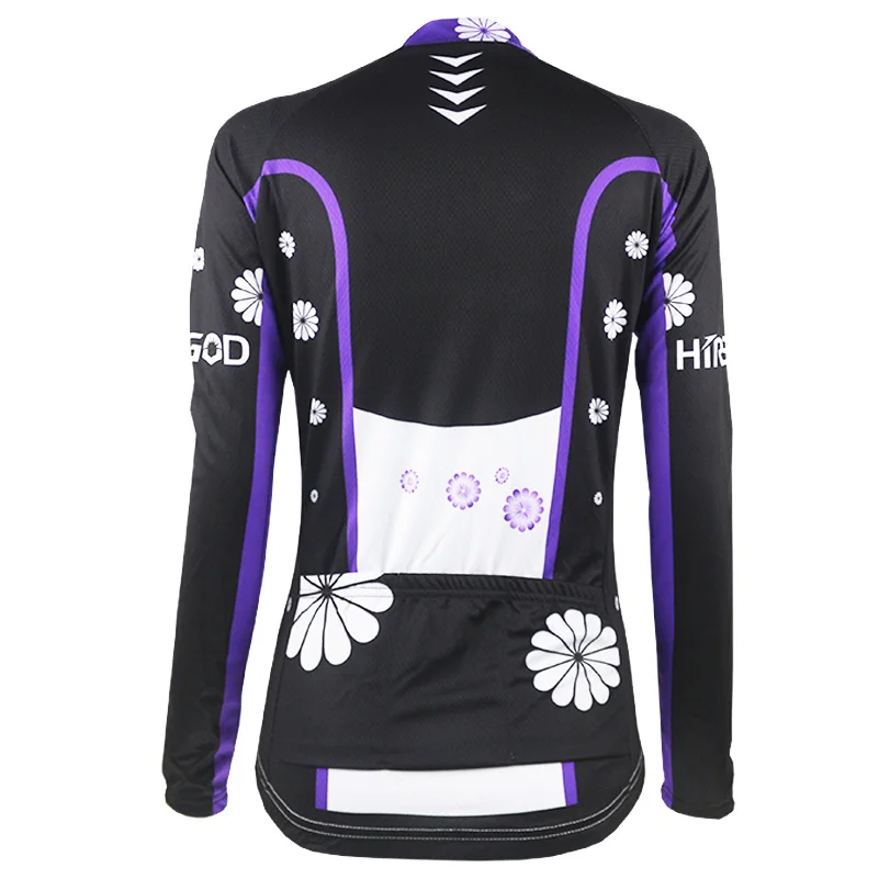 Hirbgod новые фиолетовые цветы с длинным рукавом Женские майки для велоспорта для улицы MTB велосипедная одежда женская спортивная куртка Ropa
