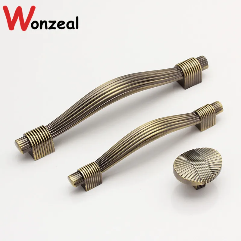 Hole CCsingle hole/96mm/128mm Red copper or Antique Brass Zinc Alloy Kitchen Furniture cabinet Handle bedroom drawer pulls knobs