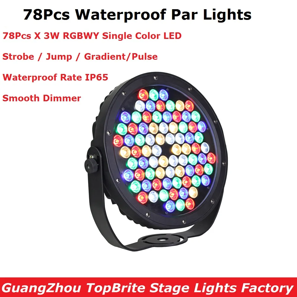 78X3W IP65 Waterproof LED Par Lights RGBWY 5 Colors DMX512 Control Professional Stage Dj Equipments Disco Party | Освещение