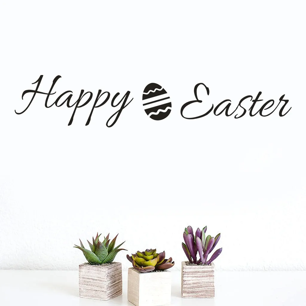 

Wall Sticker Holiday Dress Up Happy Easter Rabbit Vinyl Decal Art Wall Sticker DIY