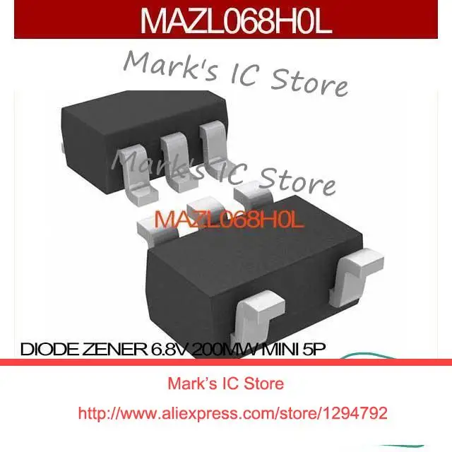 MAZL068H0L DIODE ZENER 6.8V 200MW MINI 5P MAZL068H0L 068 MAZL068 068H