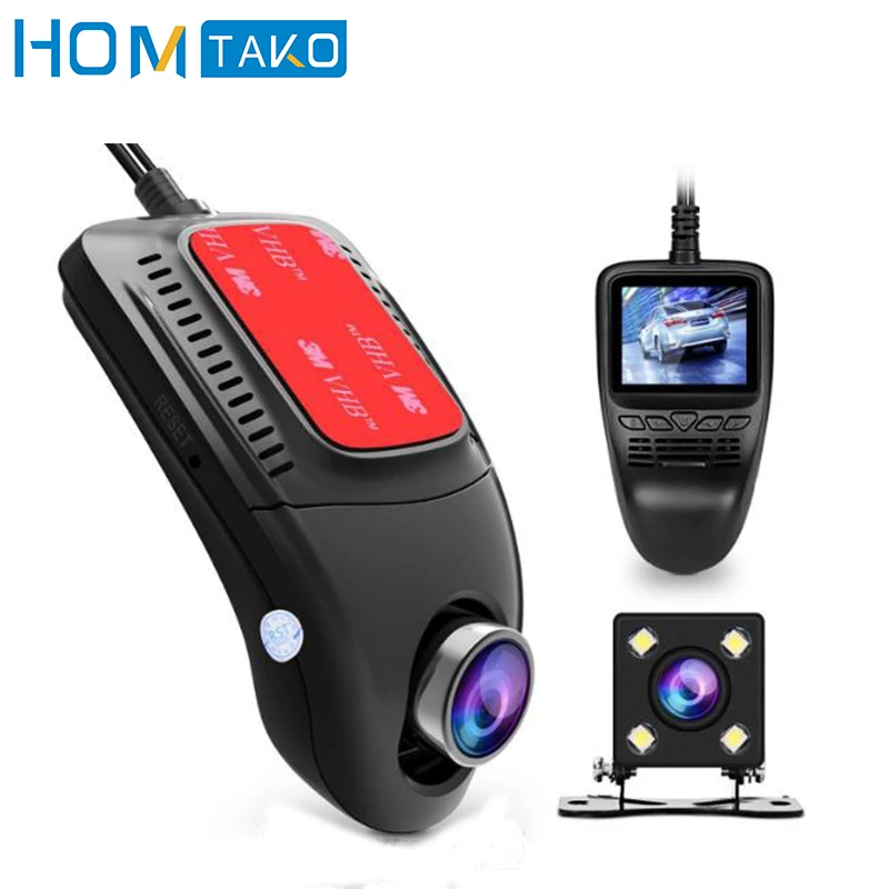 Автомобильный видеорегистратор Full HD 1080P Wi-Fi двойной объектив заднего вида камера