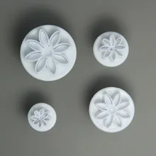 12 компл./лот) FDA высокое качество пластик 4 шт. форма ромашки торт плунжеры для мастики плесень набор